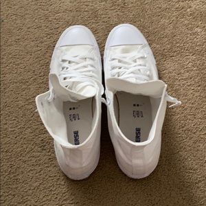 Size 10 all white high top converse